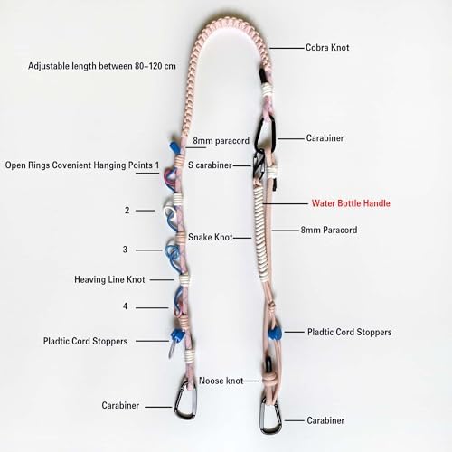DAOSUN Adjustable Bag Strap Purse Straps Replacement Crossbody, Paracord Rope Heavy Duty Shoulder Straps for Bags Cameras - Image 5