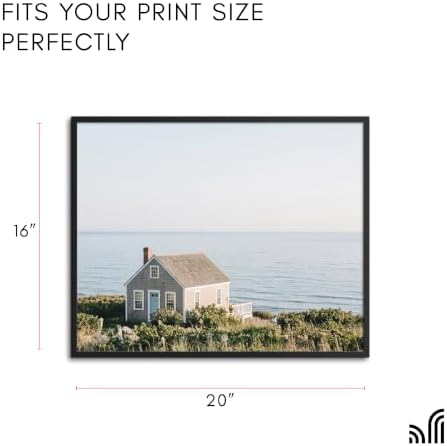 Americanflat 16x20 Picture Frame with Polished Plexiglass - Streamline Collection - Thin Border Picture Frame for Wall Display - Hanging Hardware Included - Black - Image 2