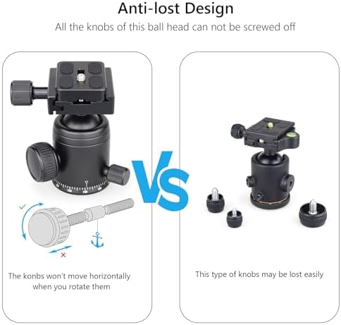 ARTCISE Tripod Ball Head Camera Tripod Ball Head Mount 36mm Diameter Ball ARTCISE All Metal CNC Professional Aluminium 360 Rotating Panoramic Ball Head Max Loading 33lbs - Image 4