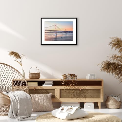 Americanflat 17x23 Poster Frame - Matted to 13x19 - Slim Molding - Black - Image 5