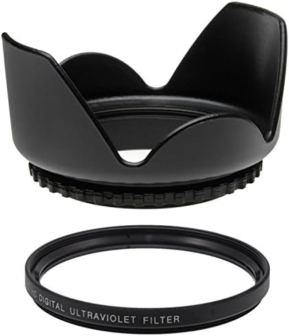 Master Pro 55MM UV Filter + 55mm Tulip Lens Hood for Nikon AF-P DX NIKKOR 18-55mm F3.5-5.6G VR Lens, Control The Exposure - 55 mm Ultraviolet Filter & 55 mm Lens Hood - Shop Smart! by Unknown