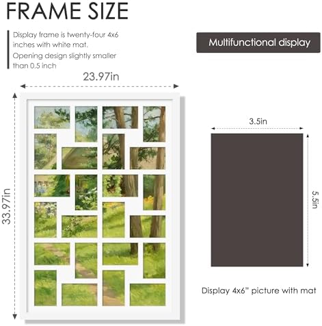 DUENPY 22x32 Collage Frame For 24 4x6 Photos White - Image 2
