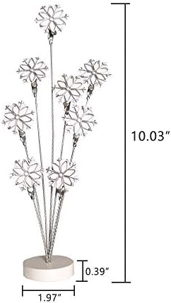8-Branch Family Tree Picture Frame Holder, Card Photo Clips Holder Desk Stand for Memo Paper Note Photo Christmas Wedding Card Display (White Snowflake) - Image 2