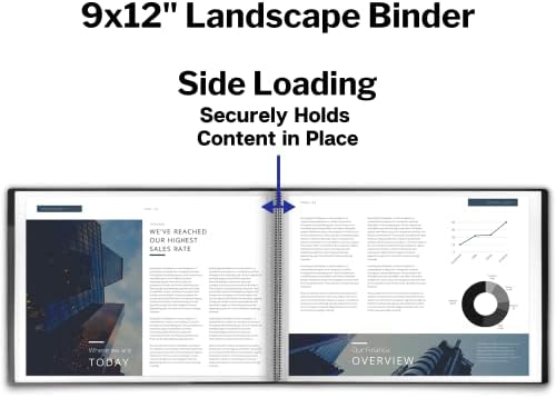 Dunwell Landscape 9x12 Presentation Book, 24-Pocket, Black - Image 4
