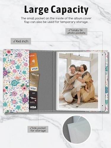Photo Album 4x6, Small Picture Book Spring Floral Garden Flower - Image 4