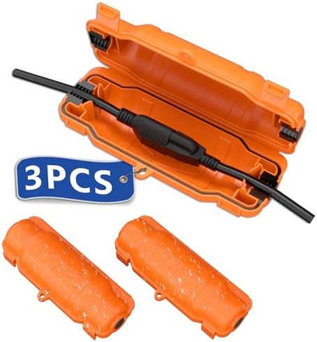 3 Pack Outdoor Extension Cord Safety Cover, Waterproof, Orange by Unknown