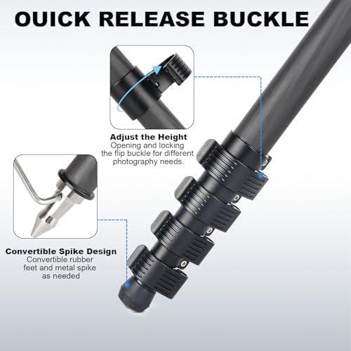 Koolehaoda 65" Camera Monopod Carbon Fiber Photography Monopod - Image 6