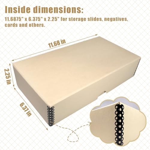 Lineco Archival Slide Storage Box, 11.68x6.37x2.25 Inch, Tan, Pack of 2 - Image 2