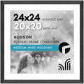 Americanflat 24x24 Poster Frame - Matted to 20x20 - Black by Americanflat