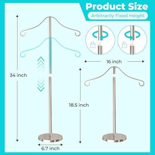 Shirt Display Stand Mannequin Torso 18-33" Adjustable,Nickel,2 Pack - Image 4