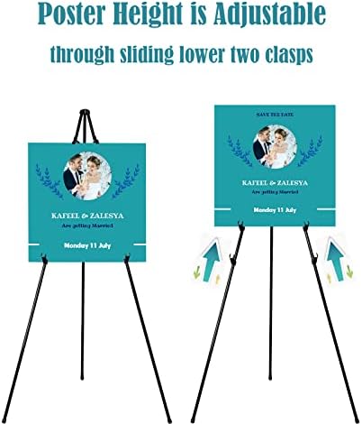 JIUYE 63" Instant Easels Stand for Wedding Sign & Posters,Adjustable Metal Easels for Display Painting Canvas,Folding Tripod with Portable Bag by JoyYeux,Black 3Pack - Image 6