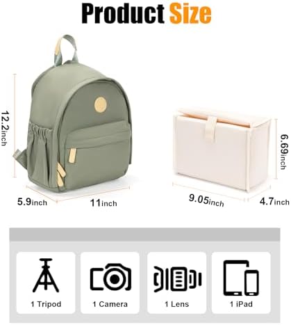 Cwatcun Camera Backpack for Women, Compact DSLR Bag with Tripod Strap - Image 5