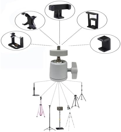 Universal 1/4" Swivel Mini Ball Head Tripod Mount, 360 Degree Rotating Adapter for DSLR Cameras, Tripods, Monopods, Black (white-10 Pack) - Image 4