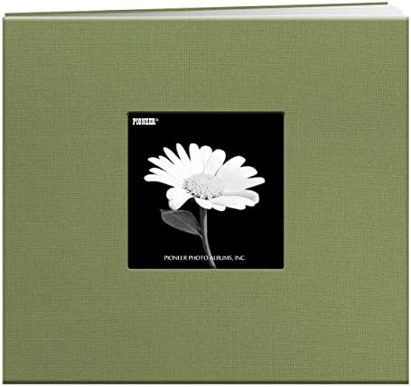 Pioneer 8 Inch by 8 Inch Postbound Fabric Frame Cover Memory Book, Sage Green by PioneerPhotoAlbums