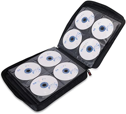 CCidea CD DVD Case Holder, Portable Disc Storage Wallet Binder, Multiple Capacity CD Organizer for Car Home Travel, Anti-Scratch Blu-Ray Game Disc Storage (200-Black) - Image 3