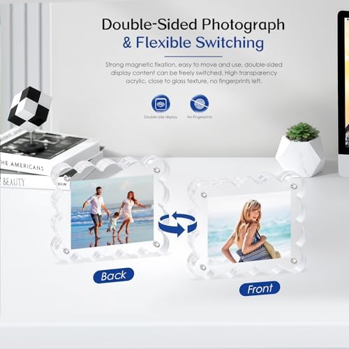 2 Pack Magnetic Acrylic Picture Frames,2x3 Small Photo Frame - Image 2