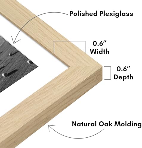 Americanflat 11x17 Picture Frame 5-Pack - Matted to 9x15 - Natural Oak - Image 3