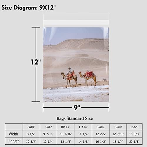 50 Pack 9x12 Inch Acid-Free Crystal Clear Plastic Sleeves for Art Prints - Image 2