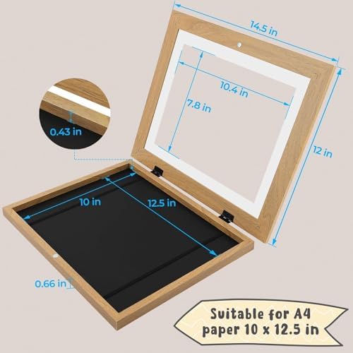 4 Pack 10x12.5 Front-Opening Kids Artwork Frames Changeable (Brown) - Image 3