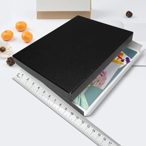Lineco Museum Archival Storage Box, Drop Front, 11.75x17.75x1.5 in, Black - Image 4