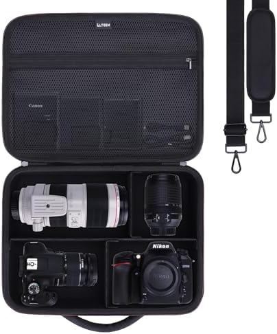 Large Camera Case Bag for Canon/Sony/Nikon Camera and Multiple Lens Black by LTGEM