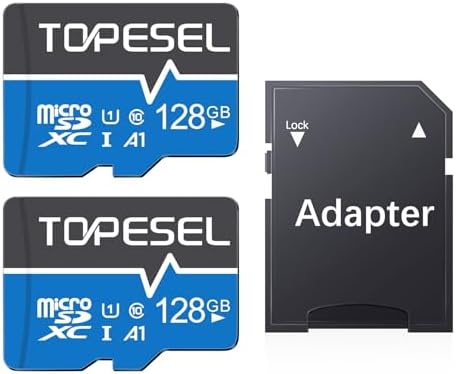 TOPESEL 128GB Micro SD Card 2 Pack microSDXC UHS-I Flash Memory Card by TOPESEL