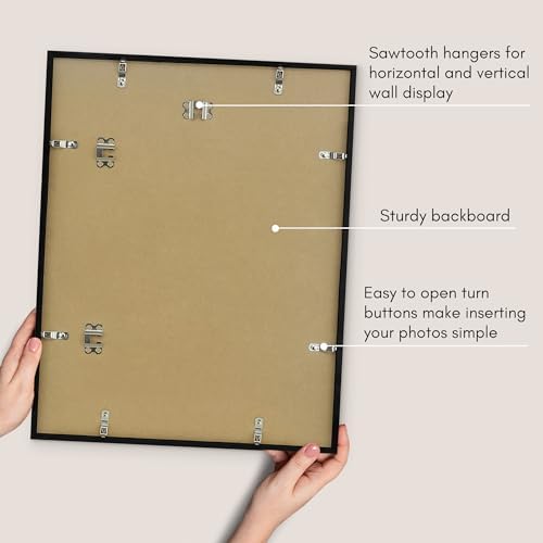 Americanflat 16x20 Poster Frame - Matted to 12x16 - Slim Molding - Black - Image 6