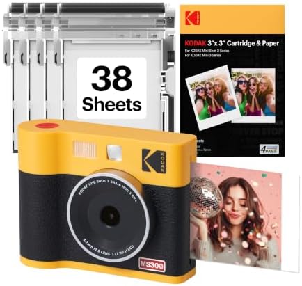 KODAK Mini Shot 3 ERA 3x3 Instant Camera, Photo Printer, 38 Sheet, Yellow by Unknown