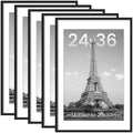 upsimples 24x36 Poster Frame, Gallery Wall Frames Set of 5, Black by upsimples