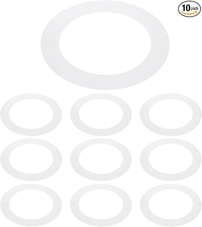 PATIKIL 4.5" ID 6.3" OD Plastic Trim Ring, 10 Pcs Ceiling Light Goof Rings Matte Circular Light Cover Lighting Fixture for Ceiling Wall Recessed Can Downlights, Translucent Matte White by PATIKIL