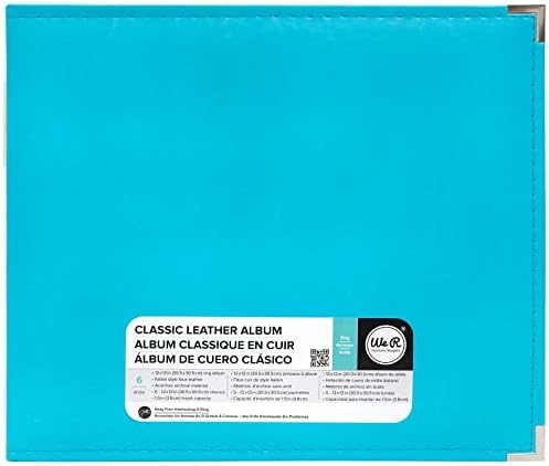 We R Memory Keepers 12x12 Photo Album - Faux Leather with 5 Page Protectors and Spine Label - Snag-Free D-Ring Scrapbooking Memory Album, Acid-Free, Aqua - Image 2