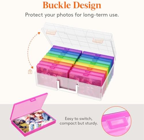 Lifewit 16 Pcs Photo Storage Box for 4"x 6" Pictures, Acid-Free, Multicolor - Image 6
