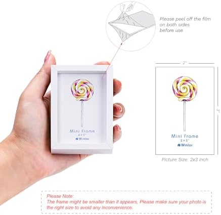 Small Picture Frame 2x3 6 Pack, Magnetic Photo Frames for Fridge and Tabletop Desk Decor, Cute Wallet Size Colored Picture Frames for School Locker, Family Baby Photo, White - Image 4