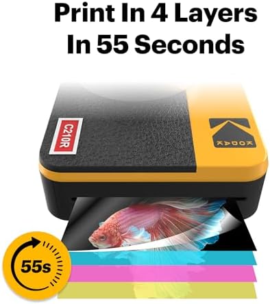 KODAK Mini Shot 2 Retro 2x3” Instant Digital Camera & Photo Printer, 8 Sheets, 2-in-1 Portable Print Camera, Bluetooth Smartphone Printer for iOS & Android, 4PASS Dye Sublimation, Yellow - Image 4