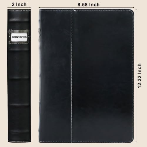 PU Leather CD/DVD Storage Binder with Zipper - 1 Pack - Image 2