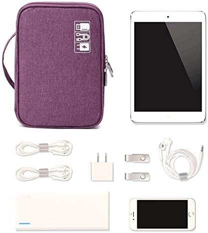 Lanola Travel Cable Organizer Bag, Electronic Accessories Case Portable Double Layer Cable Storage Bag for Cord, Charger, Flash Drive, Phone, SD Card,Personal Items - (Purple) - Image 5