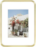 Golden State Art 9x12 Gold Aluminum Picture Frame Mat for 6x8 Real Glass by GoldenStateArt
