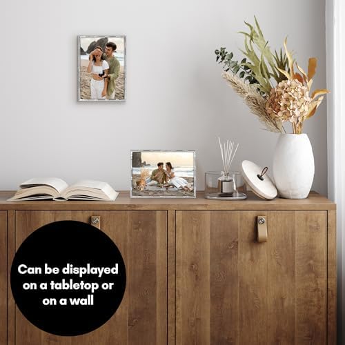 Americanflat 5x7 Bamboo Picture Frame - Metal - Silver - Image 4