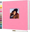 potricher Self Adhesive Photo Album 80 Pages, Linen cover, Pink by potricher