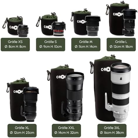 C-Rope Neoprene Lens Pouch with Fleece Lining, Lens Case for Lenses and Camera Accessories, Black, X-Large, Backpack - Image 5