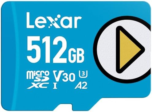Lexar 512GB Play Blue Micro SD Card, 160MB/s Read, 4K, V30, UHS-I, A2 by Lexar