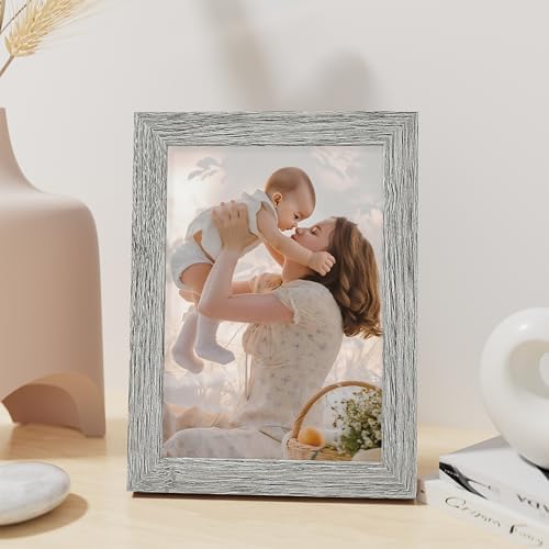 Vittanly 5x7 Picture Frame Made of Solid Wood for Wall or Tabletop, Grey - Image 4