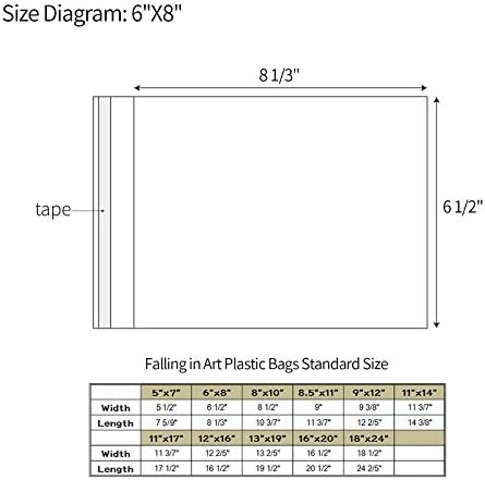 25 Pack Acid Free Crystal Sealed Clear Bags for 6x8 Art Prints, Photos - Image 2