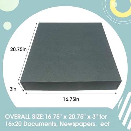 Golden State Art, Archival Storage Box, Gray, 16.75x20.75x3 Inch, Pack of 2 - Image 2