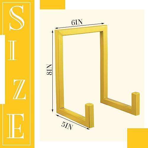 2 Pcs Large Plate Stands for Display Metal Frame Holder, Gold, 8 Inch - Image 2