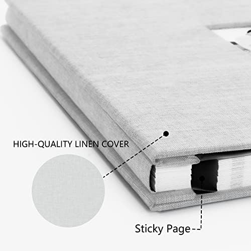 Photo Album Self Adhesive Pages Scrapbook, 11x10.6 White 40 Pages - Image 3