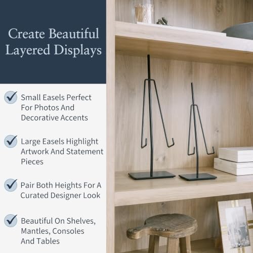 Airy Abode Tabletop Easel, Large Black Metal Display Stand, 1 Pack - Image 3