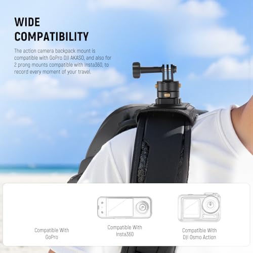 NEEWER Backpack Shoulder Chest Strap Mount Compatible with GoPro DJI Insta360 Action Cameras, 360° Camera Backpack Clip Holder Quick Release & One Toggle Switch for Photography Video Recording, GP63 - Image 2