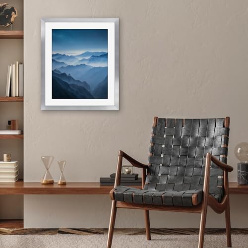 Americanflat 20x24 Poster Frame - Matted to 16x20 - Silver - Image 4