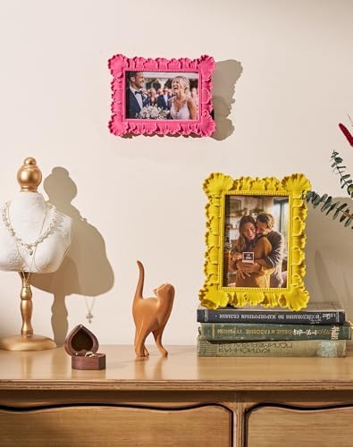 4x6 Pink Picture Frame with Flocking Finish for Shelf Desk Decor - Image 6